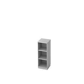 Boekenkast, spaanplaat, B 400 x D 400 mm, 3 OH, lichtgrijs