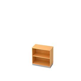 Boekenkast, spaanplaat, B 800 x D 400 mm, 2 OH, beukendecor