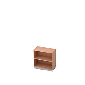 Boekenkast, spaanplaat, B 800 x D 400 mm, 2 OH, notenhoutdecor