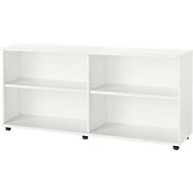 Schäfer Shop Select Boekenkast van hout, 2 legborden, B 1600 mm x D 421 x H 750 mm, wit