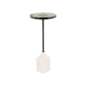 Richmond Interiors Richmond Bijzettafel Aurora Glas en marmer, Ø27cm - Beige