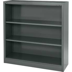 Schäfer Shop Select MS iCOLOUR boekenkast, plaatstaal, 3 OH, B 950 x D 400 x H 1215 mm, grafiet RAL 7024