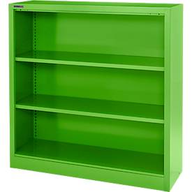 Schäfer Shop Select MS iCOLOUR boekenkast, plaatstaal, 3 OH, B 950 x D 400 x H 1215 mm, appelgroen RAL 6018