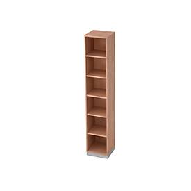 Boekenkast, spaanplaat, B 400 x D 400 mm, 6 OH, notenhoutdecor