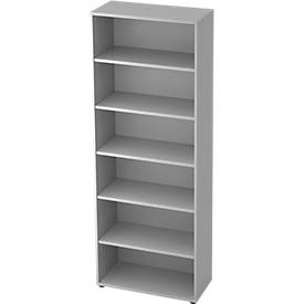 eurokraft pro ANNY - Büroregal, 5 Fachböden, HxBxT 2156 x 800 x 400 mm, lichtgrau