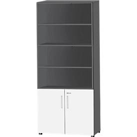 Schäfer Shop Select Schäfer Shop  Select SET UP combi-boekenkast, 6 OH, B 800 x D 420 x H 2196 mm, grafiet/wit