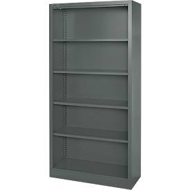 Schäfer Shop Select MS iCOLOUR boekenkast,  plaatstaal, 5 OH, B 950 x D 400 x 1935 mm, grafiet RAL 7024