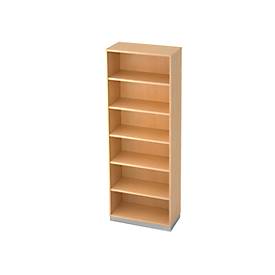 Boekenkast, spaanplaat, B 800 x D 400 mm, 6 OH, ahorndecor