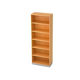 Boekenkast, spaanplaat, B 800 x D 400 mm, 6 OH, beukendecor