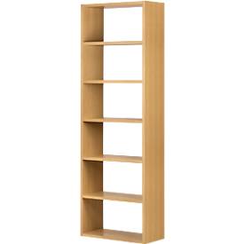Pombal wandboekenkast, 6 OH, B 740 x D 340 x H 2240 mm, uitbreidbaar, wild eiken