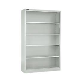 Schäfer Shop Select MS iCONOMY stalen boekenkast, 5 OH, B 1200 x D 400 x H 1935 mm, lichtgrijs RAL 7035