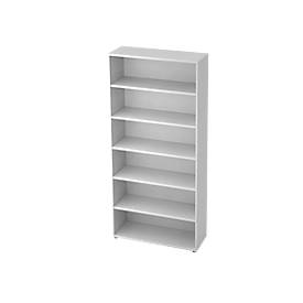 TOPAS LINE boekenkast, spaanplaat, 6 OH, 5 legborden, B 1000 x D 400 x H 2156 mm, wit