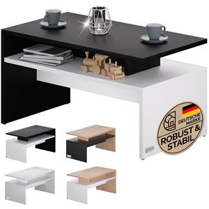 Casaria Salontafel Sacramento Wit/Zwart 92x50x47cm