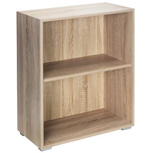 Casaria Bücherregal Vela, 77x60x28cm Eiche 2 Fächer Boden Höhenverstellbar 150kg Belastbarkeit