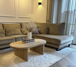 Industrielemeubelshop Eikenhouten salontafel Kelsey met ovaal blad