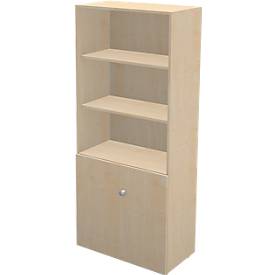 Schäfer Shop Genius TETRIS WALL combi-boekenkast, 5 OH, 3 open vakken + 2 deuren, B 800 x D 440 x H 1880 mm, ahorndecor