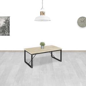 Industrielemeubelshop Steigerhouten salontafel Mylo met subtiel onderstel