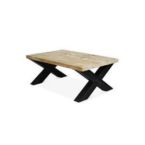 Industrielemeubelshop Steigerhouten salontafel Frazer met kruispoten