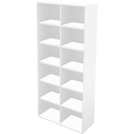 Schäfer Shop Genius Boekenkast TETRIS WALL, 6 HC, B 1000 x D 420 x H 2250 mm, wit