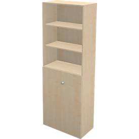 Schäfer Shop Genius TETRIS WALL combi-boekenkast, 6 OH, 3 open vakken + 2 deuren, B 800 x D 440 x H 2250 mm, ahorndecor