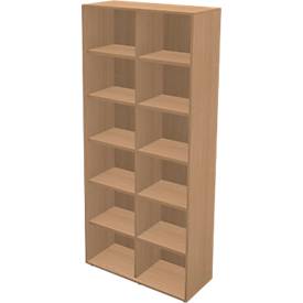 Schäfer Shop Genius Boekenkast TETRIS WALL, 6 HC, B 1000 x D 420 x H 2250 mm, beuken decor