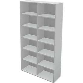 Schäfer Shop Genius Boekenkast TETRIS WALL, 6 HC, B 1200 x D 420 x H 2250 mm, lichtgrijs