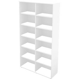 Schäfer Shop Genius Boekenkast TETRIS WALL, 6 HC, B 1200 x D 420 x H 2250 mm, wit