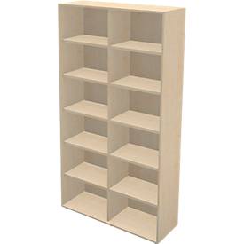 Schäfer Shop Genius Boekenkast TETRIS WALL, 6 HC, B 1200 x D 420 x H 2250 mm, ahorn decor