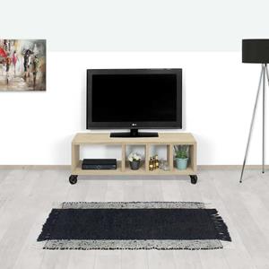 Industrielemeubelshop Steigerhouten TV meubel Rosie op wielen