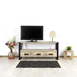 Industrielemeubelshop Steigerhouten TV meubel Balch met industriële handvaten