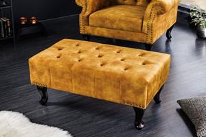 Invicta Interior Hocker Chesterfield mosterdgeel Antiek Look/ 41445