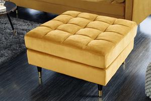 Invicta Interior Hocker Cozy Velvet 80cm mosterdgeel Fluweel/ 41302