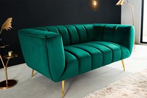 Invicta Interior Sofa Noblesse 2 zits 165cm Smaragdgroen/ 41247