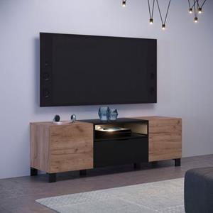 Trendteam Tv-meubel Kendo Tv-kast, lichtbruin / matzwart, breedte 144 cm, hoogte 47 cm