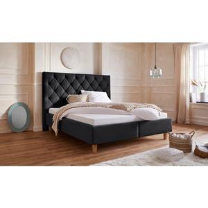 Guido Maria Kretschmer Home&Living Bekleed ledikant Sunley 140 Kruisstiksel, hoofdbordhoogte 142 cm, zonder of met matras/lattenbodem