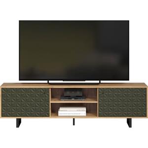 Places of Style Tv-meubel Ferretti TV-tafel met bijzondere frezing - poten en grepen van metaal