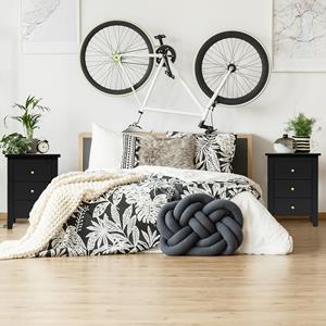 Costway Set van 2 Nachtkastjes met 3 Laden Nachtkastje voor Boxspringbed Bijzettafel Nachtkastje voor Woonkamer Slaapkamer Zwart