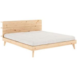 Karup Ledikantframe RETREAT BED van massief grenen met lattenbodem, hoofdbord met 3 legplanken