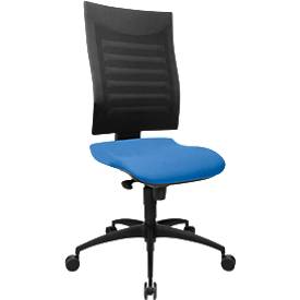 Schäfer Shop Pure Bureaustoel SSI PROLINE S1, synchroonmechanisme, zonder armleuningen, rugleuning met 3D-gaas, ergonomisch gevormde wervelsteun, blauw/zwart