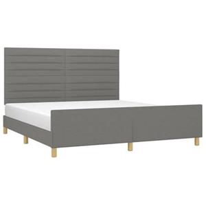 VidaXL Bedframe met hoofdeinde stof donkergrijs 160x200 cm