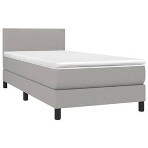 VidaXL Boxspring met matras stof lichtgrijs 90x190 cm