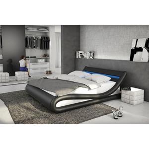 SalesFever Polsterbett, mit LED-Beleuchtung, Kunstleder, Design Bett in moderner Form