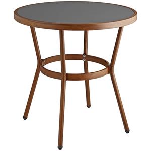 Vega Tafel Tolia; 80x74 cm (ØxH); Tafelblad antraciet, frame donkerbruin; rond