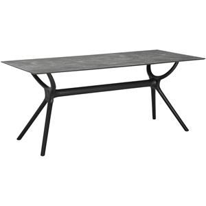 Vega Tafel Faro rechthoekig; 180x80x74 cm (LxBxH); Tafelblad beton, frame zwart; rechthoekig