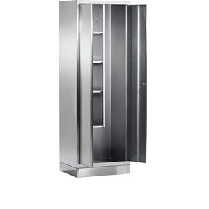 Roestvast stalen kast, reinigingsmiddelenkast, 1 afdeling, h x b x d = 1800 x 600 x 500 mm
