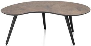 Maze salontafel 100 x 59 cm - niervormig - hoogte 39 cm - roest