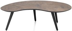 Maze salontafel 100 x 59 cm - niervormig - hoogte 32 cm - roest