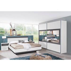 Rauch Slaapkamerserie Tarragona Zweefdeurkast in 3 breedten, bed in 2 afmetingen en 2 nachtkastjes (set, 4 stuks)