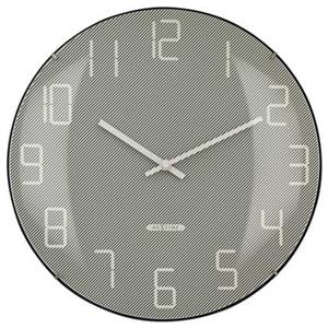 NeXtime Wandklok 35cm Koepelvormig Glas Lens-Stil-Grijs-Glas- Shade