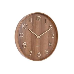 Karlsson  Wandklok Pure - Donkerbruin lindehout - Ã60cm